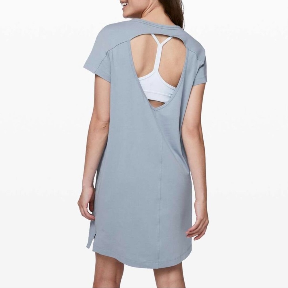 Lululemon Day Tripper Dress Chambray Pima Cotton Open Back w/o tags